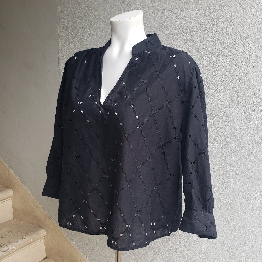 all over eyelet lace full trapeze top  Banana Republic